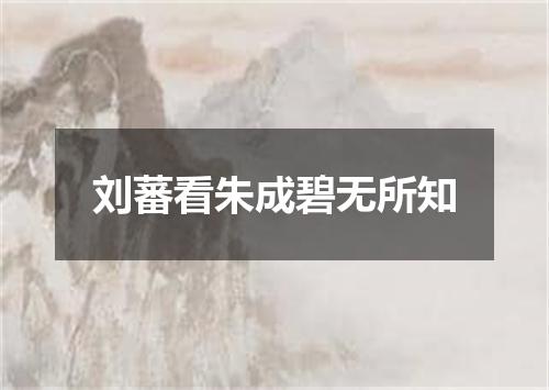 刘蕃看朱成碧无所知