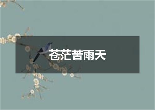 苍茫苦雨天