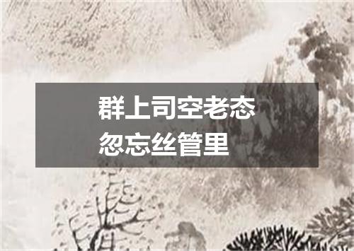 群上司空老态忽忘丝管里