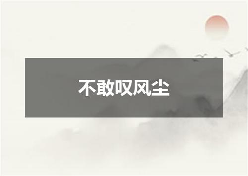 不敢叹风尘