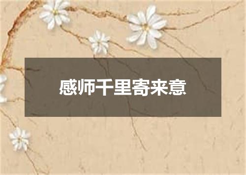 感师千里寄来意
