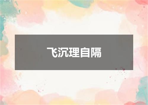 飞沉理自隔