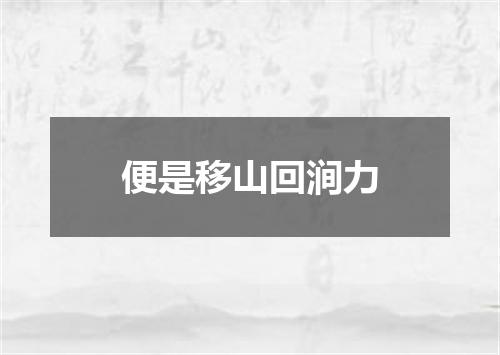 便是移山回涧力