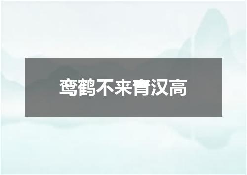 鸾鹤不来青汉高