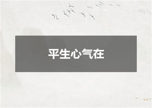 平生心气在