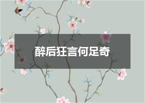 醉后狂言何足奇