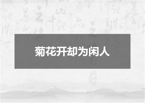 菊花开却为闲人