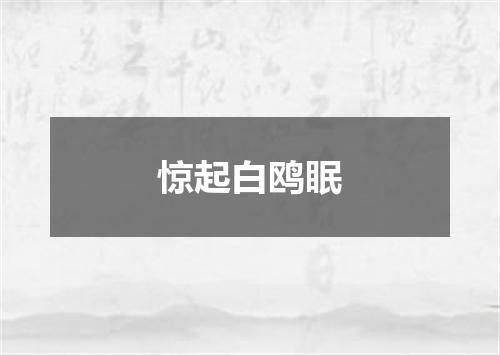 惊起白鸥眠