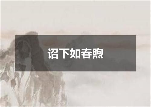 诏下如春煦