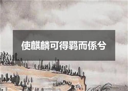 使麒麟可得羁而係兮