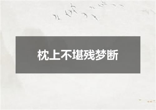 枕上不堪残梦断