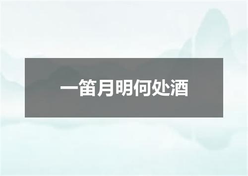 一笛月明何处酒