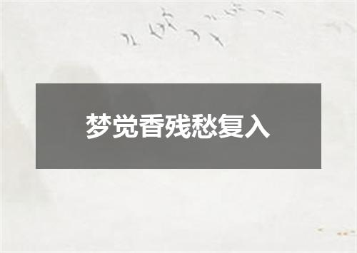 梦觉香残愁复入