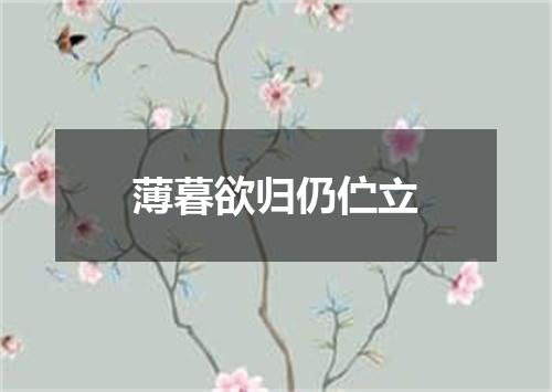 薄暮欲归仍伫立