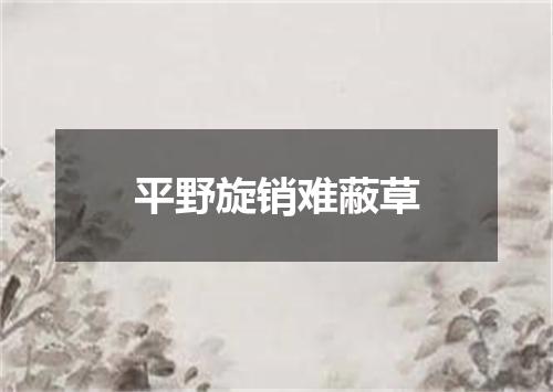 平野旋销难蔽草