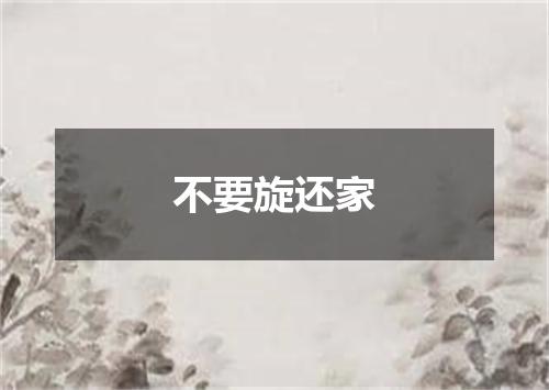 不要旋还家