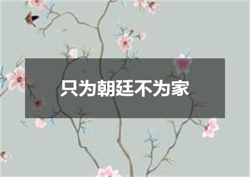 只为朝廷不为家