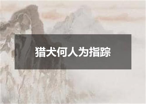 猎犬何人为指踪