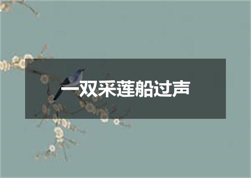 一双采莲船过声