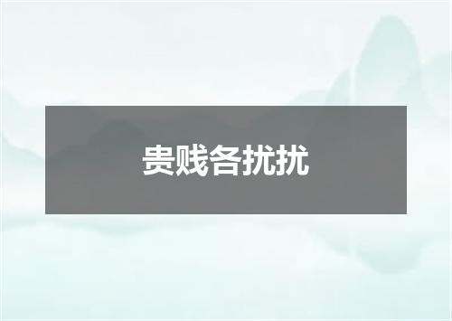 贵贱各扰扰