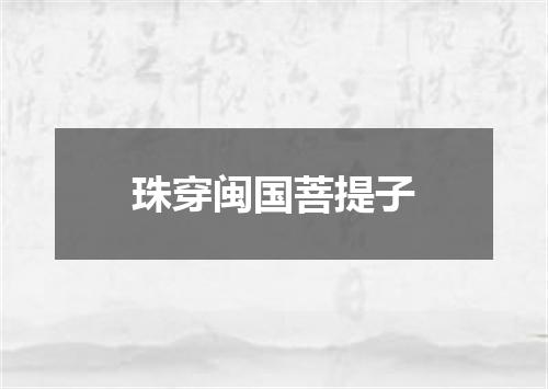 珠穿闽国菩提子