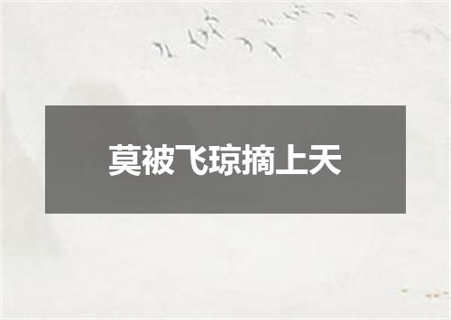 莫被飞琼摘上天