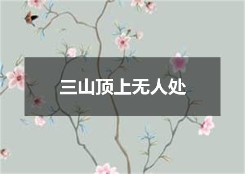 三山顶上无人处