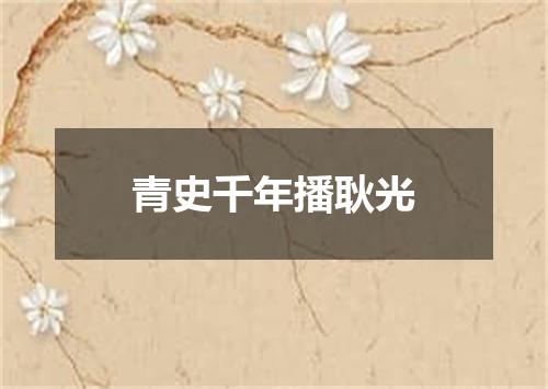 青史千年播耿光