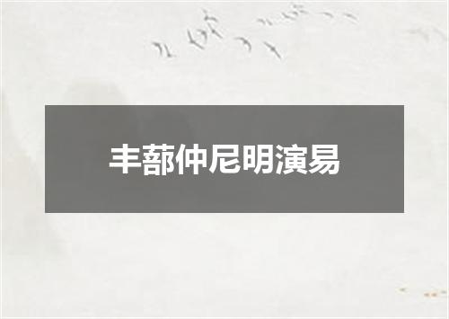 丰蔀仲尼明演易