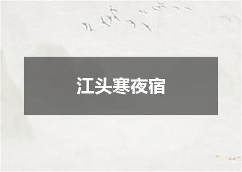 江头寒夜宿