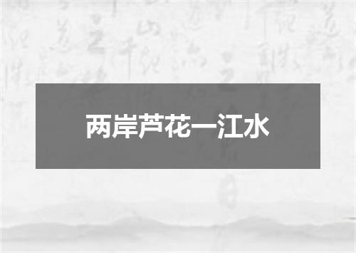 两岸芦花一江水