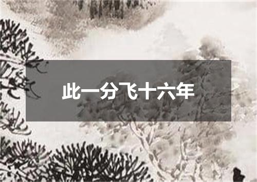 此一分飞十六年
