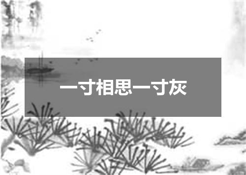 一寸相思一寸灰