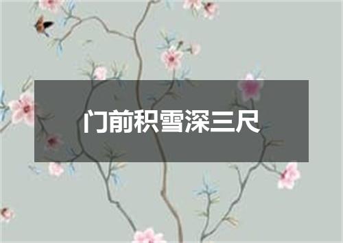 门前积雪深三尺