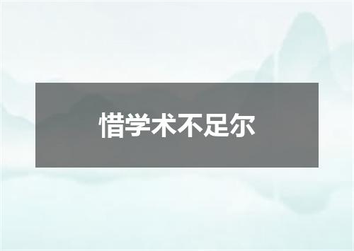 惜学术不足尔