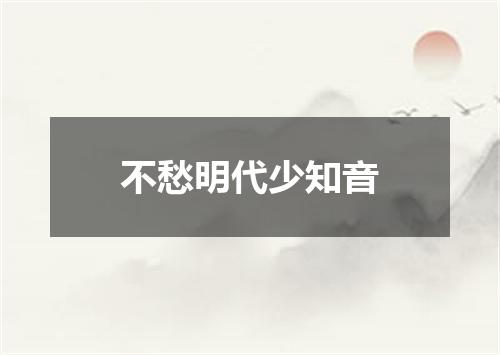不愁明代少知音