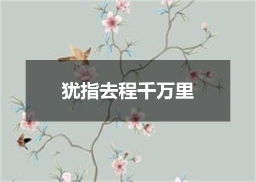 犹指去程千万里