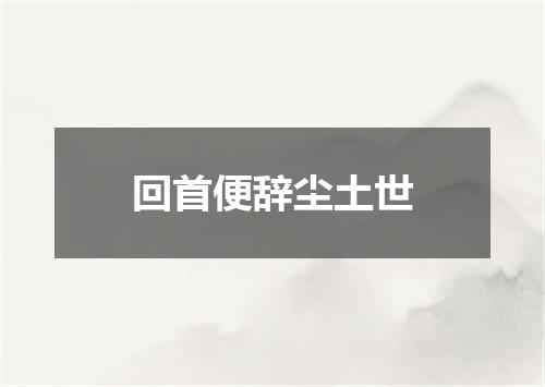 回首便辞尘土世