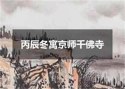 丙辰冬寓京师千佛寺