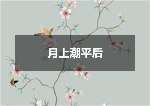 月上潮平后