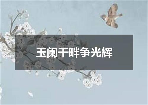 玉阑干畔争光辉