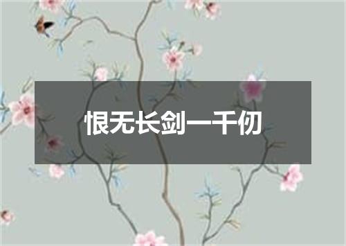 恨无长剑一千仞