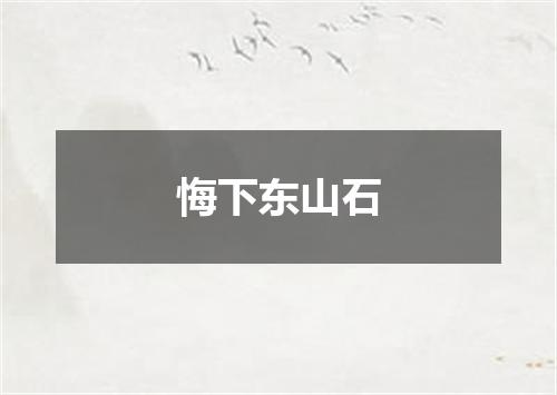 悔下东山石