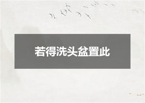 若得洗头盆置此
