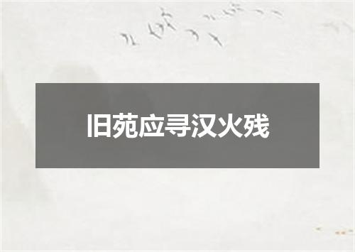 旧苑应寻汉火残
