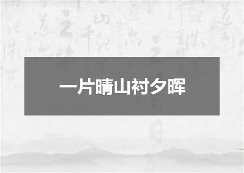 一片晴山衬夕晖