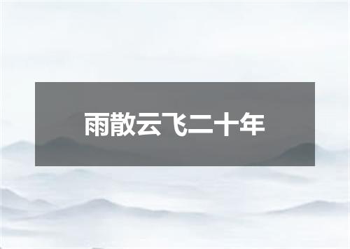 雨散云飞二十年