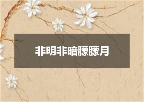 非明非暗朦朦月