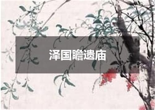 泽国瞻遗庙