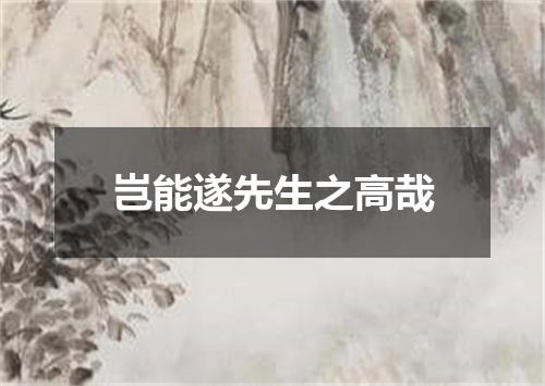 岂能遂先生之高哉